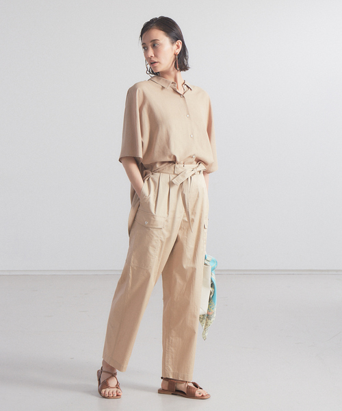 qualite（カリテ）の「レーヨンリネンシアーシャツ（シャツ/ブラウス・レディース・グリーン/キャメル/ブラック・フリー）」の10枚目の写真