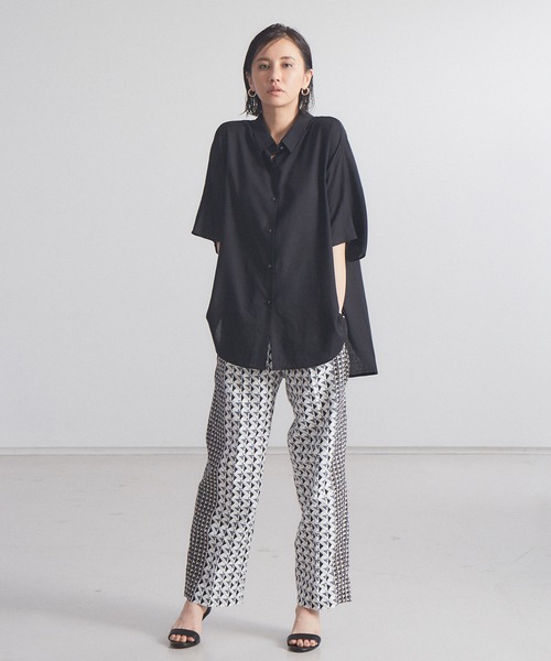 qualite（カリテ）の「レーヨンリネンシアーシャツ（シャツ/ブラウス・レディース・グリーン/キャメル/ブラック・フリー）」の17枚目の写真