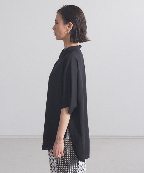 qualite（カリテ）の「レーヨンリネンシアーシャツ（シャツ/ブラウス・レディース・グリーン/キャメル/ブラック・フリー）」の15枚目の写真