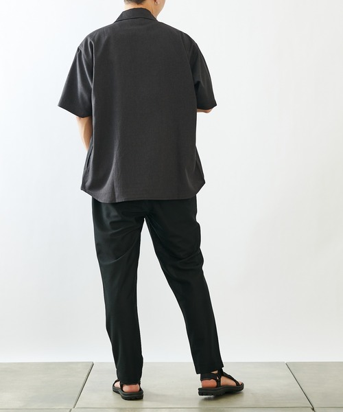 COLONY 2139（コロニートゥーワンスリーナイン）の「ポリトロフラップポケットミリタリー半袖シャツ(セットアップ可)/ビッグシルエット・オーバーサイズ（シャツ/ブラウス・メンズ・ブラック/グレー/カーキ・MEDIUM/LARGE）」の5枚目の写真