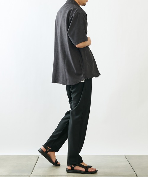 COLONY 2139（コロニートゥーワンスリーナイン）の「ポリトロフラップポケットミリタリー半袖シャツ(セットアップ可)/ビッグシルエット・オーバーサイズ（シャツ/ブラウス・メンズ・ブラック/グレー/カーキ・MEDIUM/LARGE）」の20枚目の写真