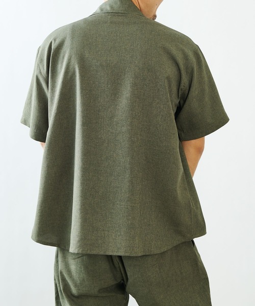 COLONY 2139（コロニートゥーワンスリーナイン）の「ポリトロフラップポケットミリタリー半袖シャツ(セットアップ可)/ビッグシルエット・オーバーサイズ（シャツ/ブラウス・メンズ・ブラック/グレー/カーキ・MEDIUM/LARGE）」の18枚目の写真