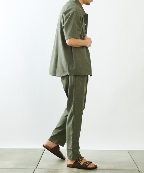 COLONY 2139（コロニートゥーワンスリーナイン）の「ポリトロフラップポケットミリタリー半袖シャツ(セットアップ可)/ビッグシルエット・オーバーサイズ（シャツ/ブラウス・メンズ・ブラック/グレー/カーキ・MEDIUM/LARGE）」の8枚目の写真