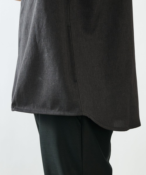 COLONY 2139（コロニートゥーワンスリーナイン）の「ポリトロフラップポケットミリタリー半袖シャツ(セットアップ可)/ビッグシルエット・オーバーサイズ（シャツ/ブラウス・メンズ・ブラック/グレー/カーキ・MEDIUM/LARGE）」の9枚目の写真