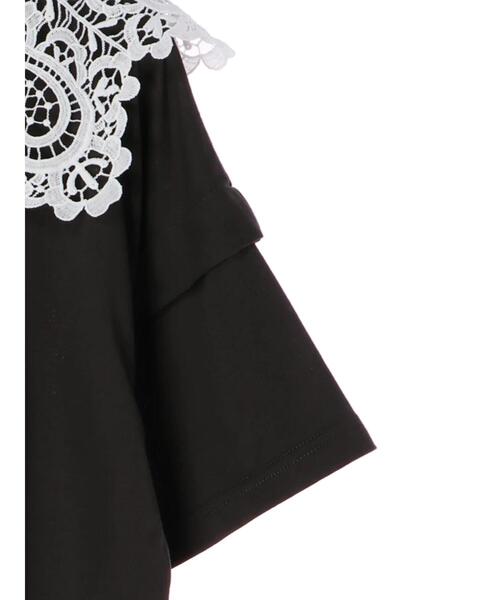 RAY CASSIN FAVORI（レイカズンフェバリ）の「・RAY CASSIN ＳＥＴ２点　レースエリ×チュニックＴ＊（Tシャツ/カットソー・レディース・チャコールグレー/オフホワイト/ベージュ/ブラック・FREE）」の10枚目の写真