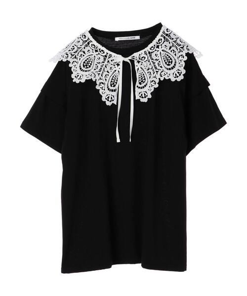 RAY CASSIN FAVORI（レイカズンフェバリ）の「・RAY CASSIN ＳＥＴ２点　レースエリ×チュニックＴ＊（Tシャツ/カットソー・レディース・チャコールグレー/オフホワイト/ベージュ/ブラック・FREE）」の15枚目の写真