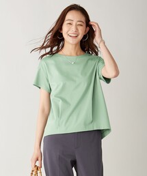 J.PRESS Ladies（J.プレス レディス）の「【UVケア・消臭効果・接触冷感】コンパクトコットンスムース タック カットソー（Tシャツ/カットソー）」