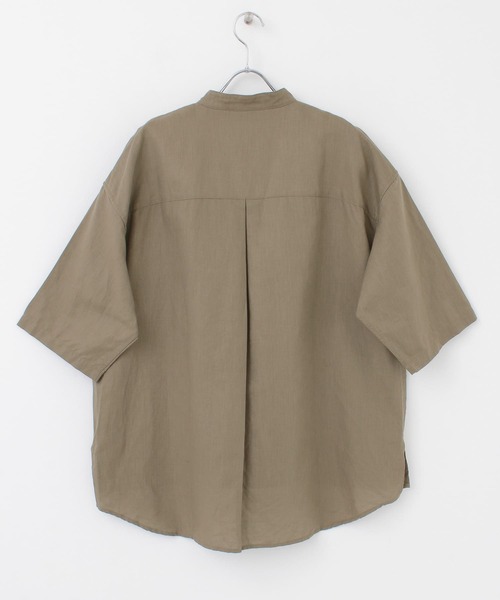 URBAN RESEARCH ROSSO MEN（アーバンリサーチロッソメン）の「【一部WEB限定カラー】リネンヘンリーネックシャツ（シャツ/ブラウス・メンズ・ブラウン/ブラック/カーキ・X-LARGE/SMALL/LARGE/MEDIUM）」の5枚目の写真