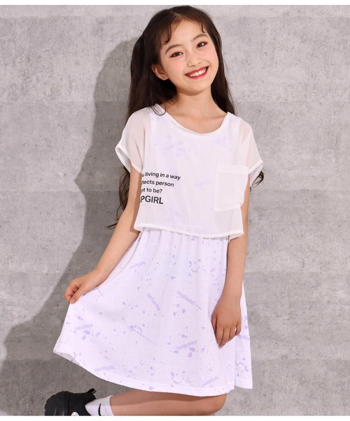 セール シフォントップス ペイントワンピースセット ワンピース Anap Anap Girl アナップガール のファッション セール シフォントップス ペイントワンピースセット ワンピース Anap Anap Girl アナップガール のファッション
