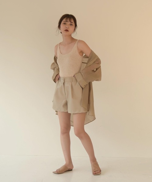 Amiur（エミレ）の「rib knit tank top（タンクトップ・レディース・ブラウン/オートミール・FREE）」の14枚目の写真