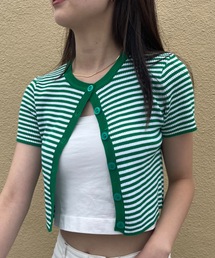 ボーダーニットカーディガン