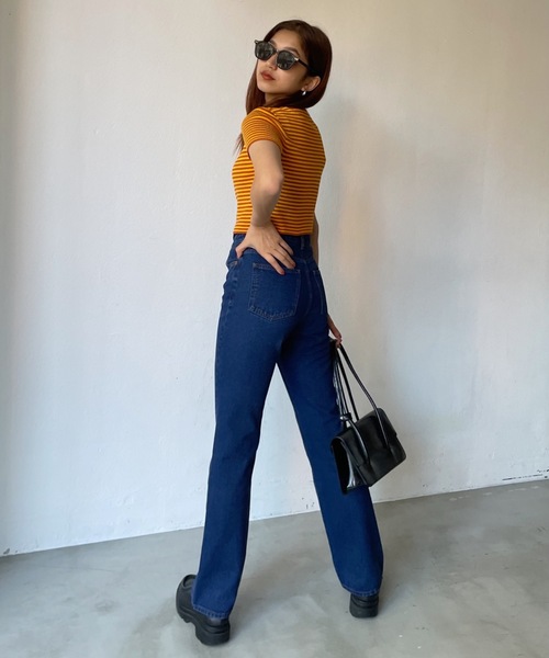 SHAGGIE（シャギー）の「ボーダーニットカーディガン（カーディガン/ボレロ・レディース・ブラック/オレンジ/グリーン・FREE）」の14枚目の写真