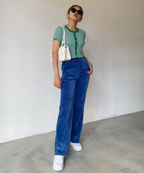 SHAGGIE（シャギー）の「ボーダーニットカーディガン（カーディガン/ボレロ・レディース・ブラック/オレンジ/グリーン・FREE）」の17枚目の写真