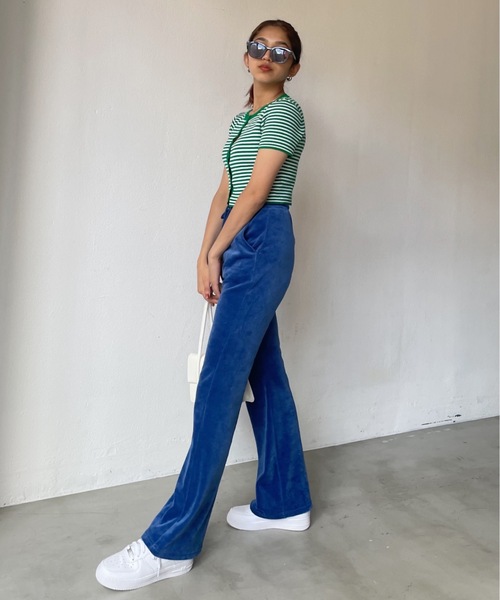 SHAGGIE（シャギー）の「ボーダーニットカーディガン（カーディガン/ボレロ・レディース・ブラック/オレンジ/グリーン・FREE）」の20枚目の写真