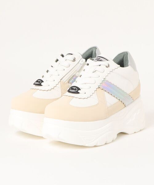 YOSUKE（ヨースケ）の「「YOSUKE/ヨースケ」厚底レースアップスニーカー（スニーカー・レディース・ブラック/ベージュ/オリーブ/アイボリー・23/24/25/22.5/24.5/23.5）」の2枚目の写真