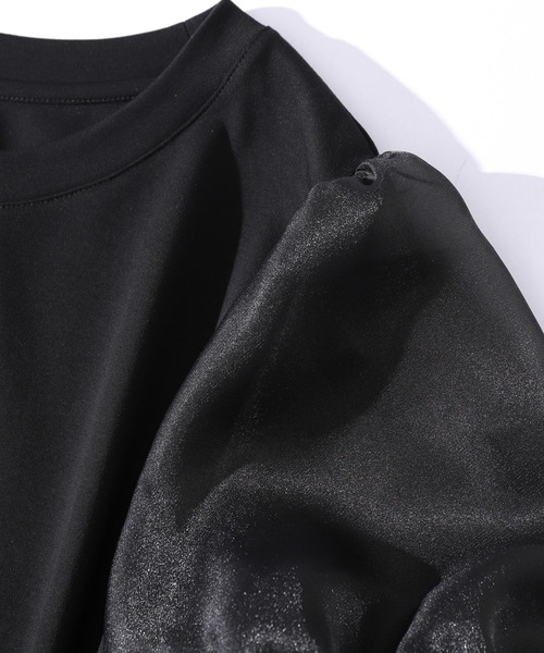 Papillon セゾンドパピヨン のファッション ワンピース シアー素材ボリュームスリーブスモックワンピース ワンピース Saison De