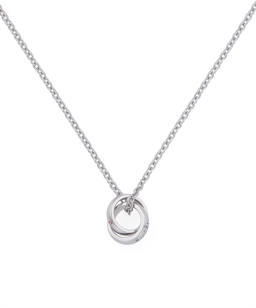 Paul Smith（ポールスミス）の「DOUBLE RING LOGO NECKLACE / 553971 210AZ（ネックレス・メンズ・シルバー・FREE）」の2枚目の写真