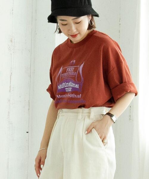 7分袖フェスプリントtシャツ レディース Women Coen コーエン 公式ファッション通販