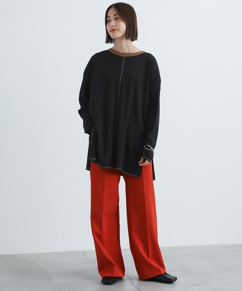 select MOCA（セレクトモカ）の「2021 AW 2WAYリンキングオーバーカットソー（Tシャツ/カットソー・レディース・ブラック/ブラウン/アイボリー・FREE）」の5枚目の写真