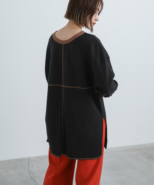 select MOCA（セレクトモカ）の「2021 AW 2WAYリンキングオーバーカットソー（Tシャツ/カットソー・レディース・ブラック/ブラウン/アイボリー・FREE）」の13枚目の写真