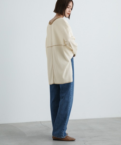 select MOCA（セレクトモカ）の「2021 AW 2WAYリンキングオーバーカットソー（Tシャツ/カットソー・レディース・ブラック/ブラウン/アイボリー・FREE）」の15枚目の写真