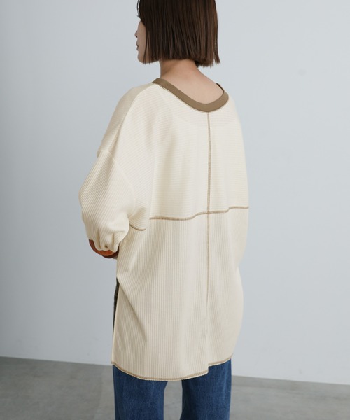 select MOCA（セレクトモカ）の「2021 AW 2WAYリンキングオーバーカットソー（Tシャツ/カットソー・レディース・ブラック/ブラウン/アイボリー・FREE）」の16枚目の写真