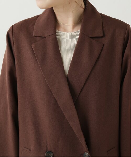 RAY CASSIN（レイカズン）の「フェイクウールダブルジャケット（テーラードジャケット・レディース・グレイッシュベージュ/ブラウン/キナリ・FREE）」の12枚目の写真