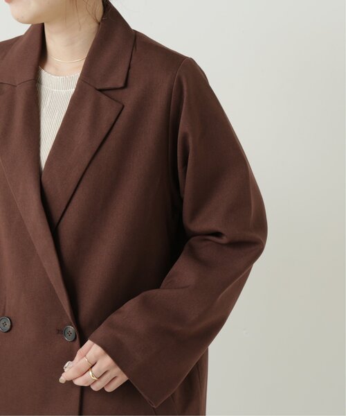 RAY CASSIN（レイカズン）の「フェイクウールダブルジャケット（テーラードジャケット・レディース・グレイッシュベージュ/ブラウン/キナリ・FREE）」の13枚目の写真