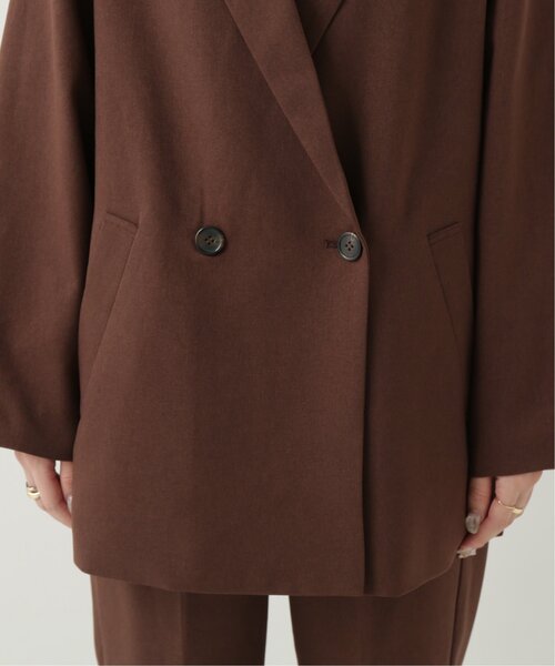 RAY CASSIN（レイカズン）の「フェイクウールダブルジャケット（テーラードジャケット・レディース・グレイッシュベージュ/ブラウン/キナリ・FREE）」の14枚目の写真