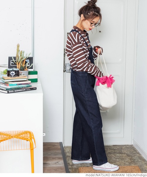 coca（coca）（コカ）の「セミワイドデニムベイカーサロペット（サロペット/オーバーオール・レディース・インディゴブルー・ONE SIZE）」の13枚目の写真