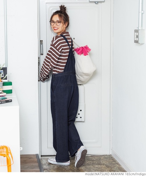 coca（coca）（コカ）の「セミワイドデニムベイカーサロペット（サロペット/オーバーオール・レディース・インディゴブルー・ONE SIZE）」の14枚目の写真