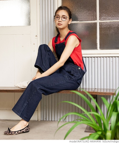 coca（coca）（コカ）の「セミワイドデニムベイカーサロペット（サロペット/オーバーオール・レディース・インディゴブルー・ONE SIZE）」の18枚目の写真