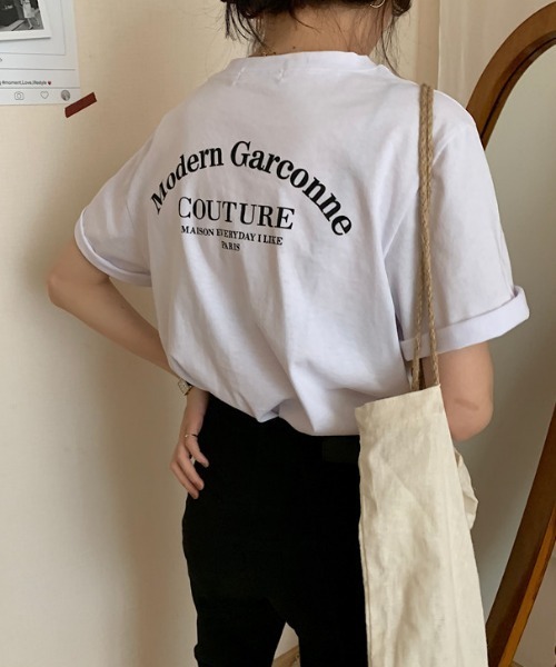 MANGROVE(マングローブ)の「バックロゴカジュアルTシャツ(Tシャツ/カットソー・レディース・ホワイト/ブラック・FREE)」の17枚目の写真