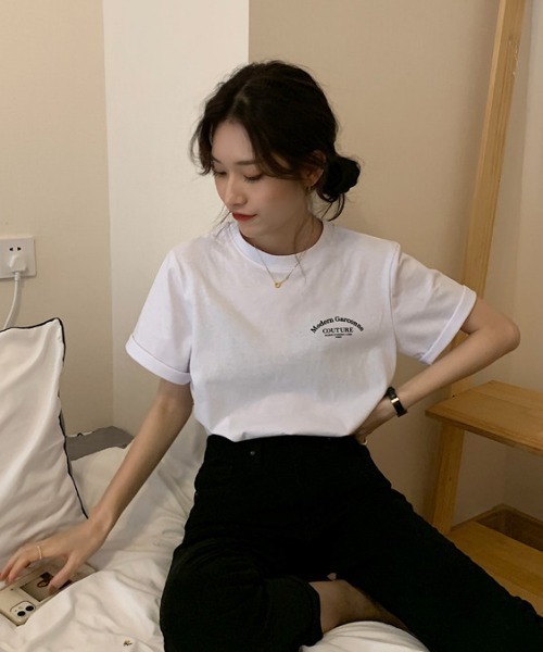 MANGROVE(マングローブ)の「バックロゴカジュアルTシャツ(Tシャツ/カットソー・レディース・ホワイト/ブラック・FREE)」の6枚目の写真