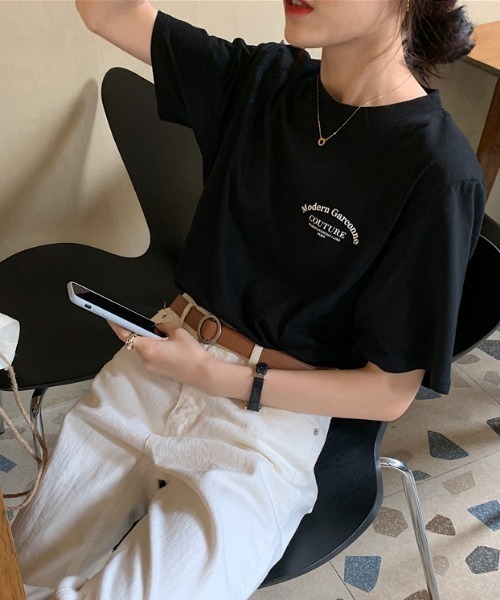 MANGROVE(マングローブ)の「バックロゴカジュアルTシャツ(Tシャツ/カットソー・レディース・ホワイト/ブラック・FREE)」の10枚目の写真