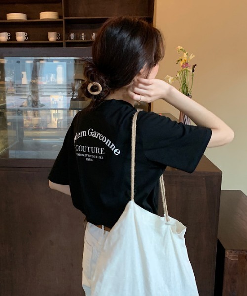 MANGROVE(マングローブ)の「バックロゴカジュアルTシャツ(Tシャツ/カットソー・レディース・ホワイト/ブラック・FREE)」の14枚目の写真