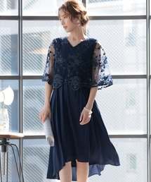 結婚式 パーティー ドレス ミニ丈 と 袖あり シアー刺繍 チュール 大きいサイズ フォーマル オケージョンドレス お呼ばれ 二次会 成人式