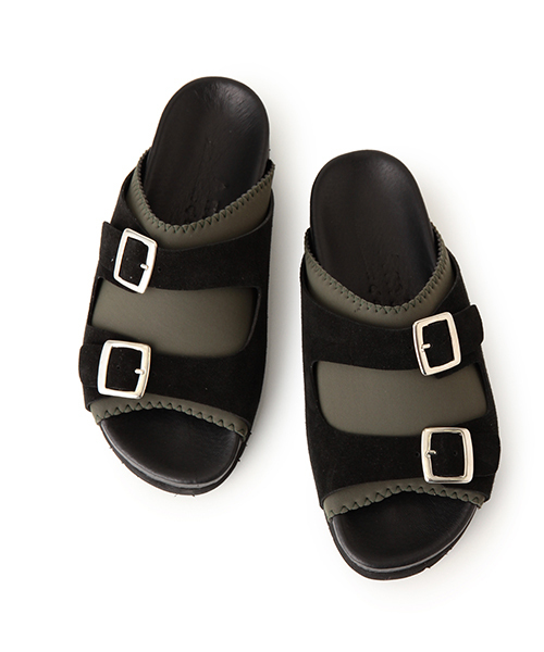 Ray BEAMS（レイビームス）の「Amb / トリコット Wベルト サンダル（サンダル・レディース・ホワイト/ブラック・36/35/38/37）」の2枚目の写真