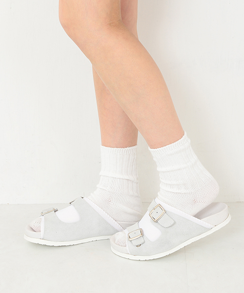 Ray BEAMS（レイビームス）の「Amb / トリコット Wベルト サンダル（サンダル・レディース・ホワイト/ブラック・36/35/38/37）」の3枚目の写真