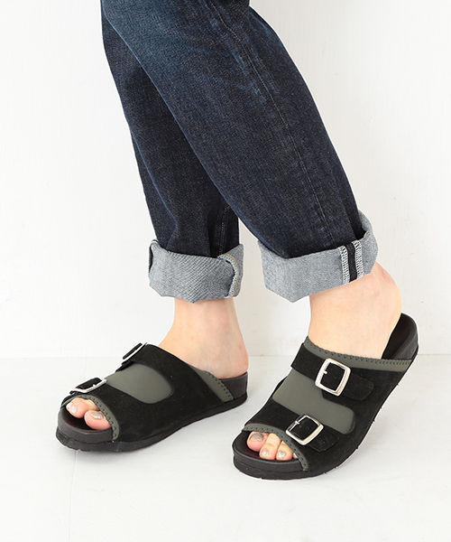 Ray BEAMS（レイビームス）の「Amb / トリコット Wベルト サンダル（サンダル・レディース・ホワイト/ブラック・36/35/38/37）」の4枚目の写真