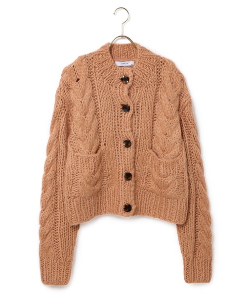 MADEMOISELLE ROPE'(マドモアゼル ロペ)の「【OSKER】チャンキーケーブルショートカーディガン(カーディガン/ボレロ・レディース・キャメル・FREE)」の16枚目の写真