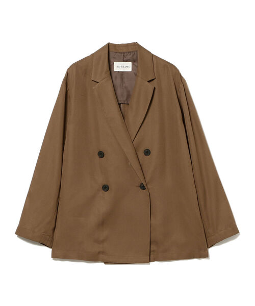 Ray BEAMS（レイビームス）の「Ray BEAMS / 4ボタン ダブル ソフト テーラードジャケット（テーラードジャケット・レディース・ブラック/ダークブラウン/ブルー系その他3・ONE SIZE）」の16枚目の写真