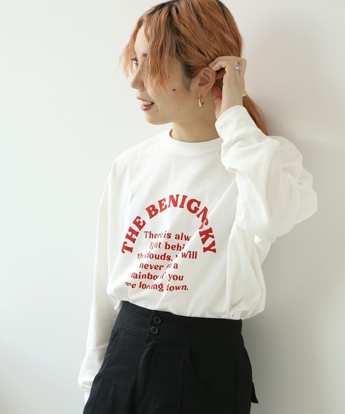 Simplicite（サンプリシテ）の「ハーフサークルロゴロンT◆（Tシャツ/カットソー・レディース・ブラック/ホワイト・FREE）」の2枚目の写真