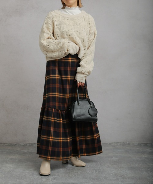 sakishimatokyo（サキシマトーキョー）の「【ZOZO限定】サキシマamp「チェック柄マーメイドスカート」（スカート・レディース・レッド/オレンジ・FREE）」の2枚目の写真