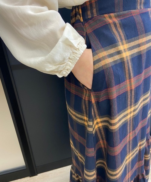 sakishimatokyo（サキシマトーキョー）の「【ZOZO限定】サキシマamp「チェック柄マーメイドスカート」（スカート・レディース・レッド/オレンジ・FREE）」の7枚目の写真