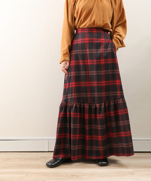 sakishimatokyo（サキシマトーキョー）の「【ZOZO限定】サキシマamp「チェック柄マーメイドスカート」（スカート・レディース・レッド/オレンジ・FREE）」の10枚目の写真