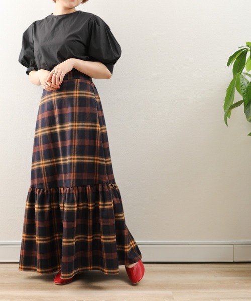 sakishimatokyo（サキシマトーキョー）の「【ZOZO限定】サキシマamp「チェック柄マーメイドスカート」（スカート・レディース・レッド/オレンジ・FREE）」の14枚目の写真