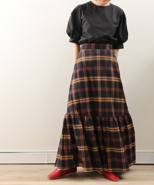sakishimatokyo（サキシマトーキョー）の「【ZOZO限定】サキシマamp「チェック柄マーメイドスカート」（スカート・レディース・レッド/オレンジ・FREE）」の11枚目の写真