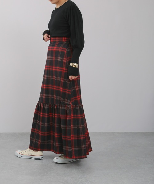 sakishimatokyo（サキシマトーキョー）の「【ZOZO限定】サキシマamp「チェック柄マーメイドスカート」（スカート・レディース・レッド/オレンジ・FREE）」の19枚目の写真