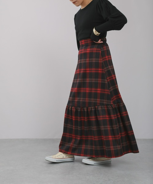 sakishimatokyo（サキシマトーキョー）の「【ZOZO限定】サキシマamp「チェック柄マーメイドスカート」（スカート・レディース・レッド/オレンジ・FREE）」の22枚目の写真